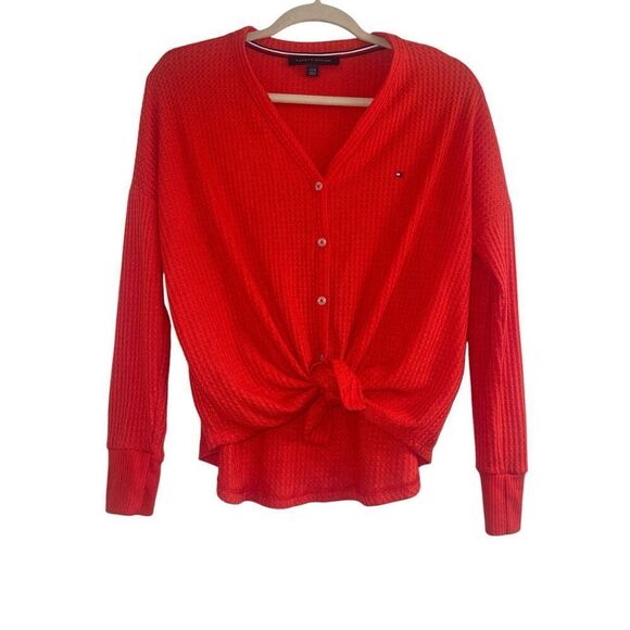 ✨TOMMY HILFIGER Womens Coral Long Sleeve With buttons Sz Small Sweater✨ - Picture 7 of 11